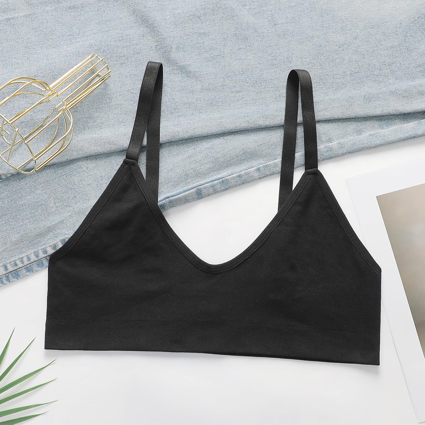 Viomisha Plus Size Bra for Women Wireless with Adjustable Straps Pure Comfort Everyday Bra Light Support Pullover Bra
