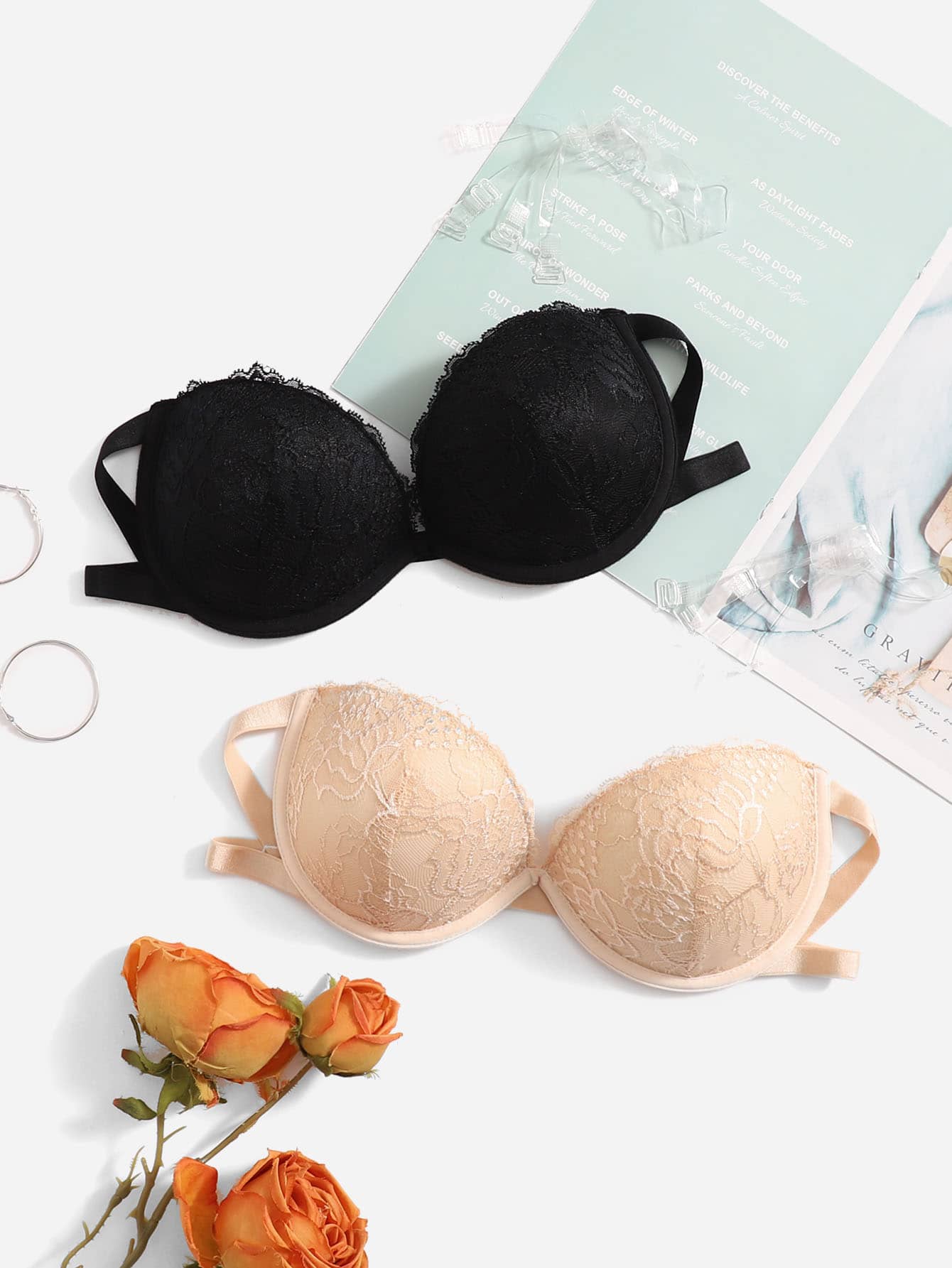 2pack Floral Lace Underwire Bra