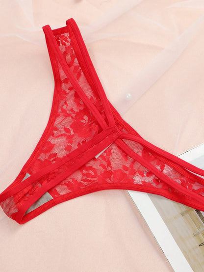 4pcs Perspective Lace Thong Lingerie