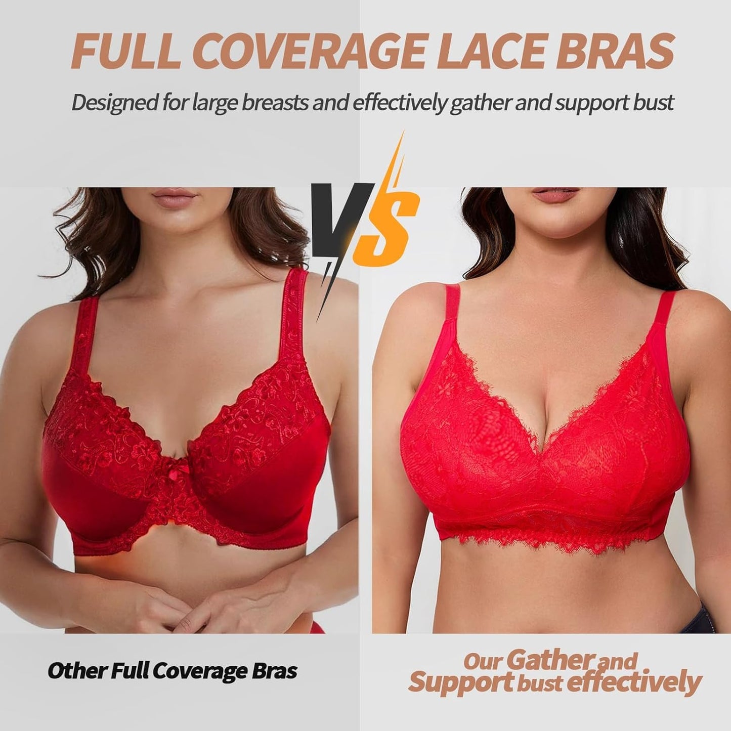 Plus Size Underwire Lace Bra