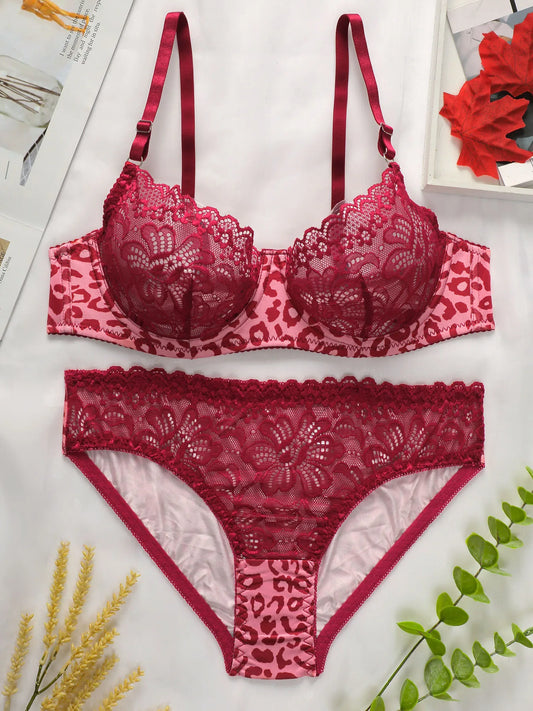 No Padding Floral Lingerie Set