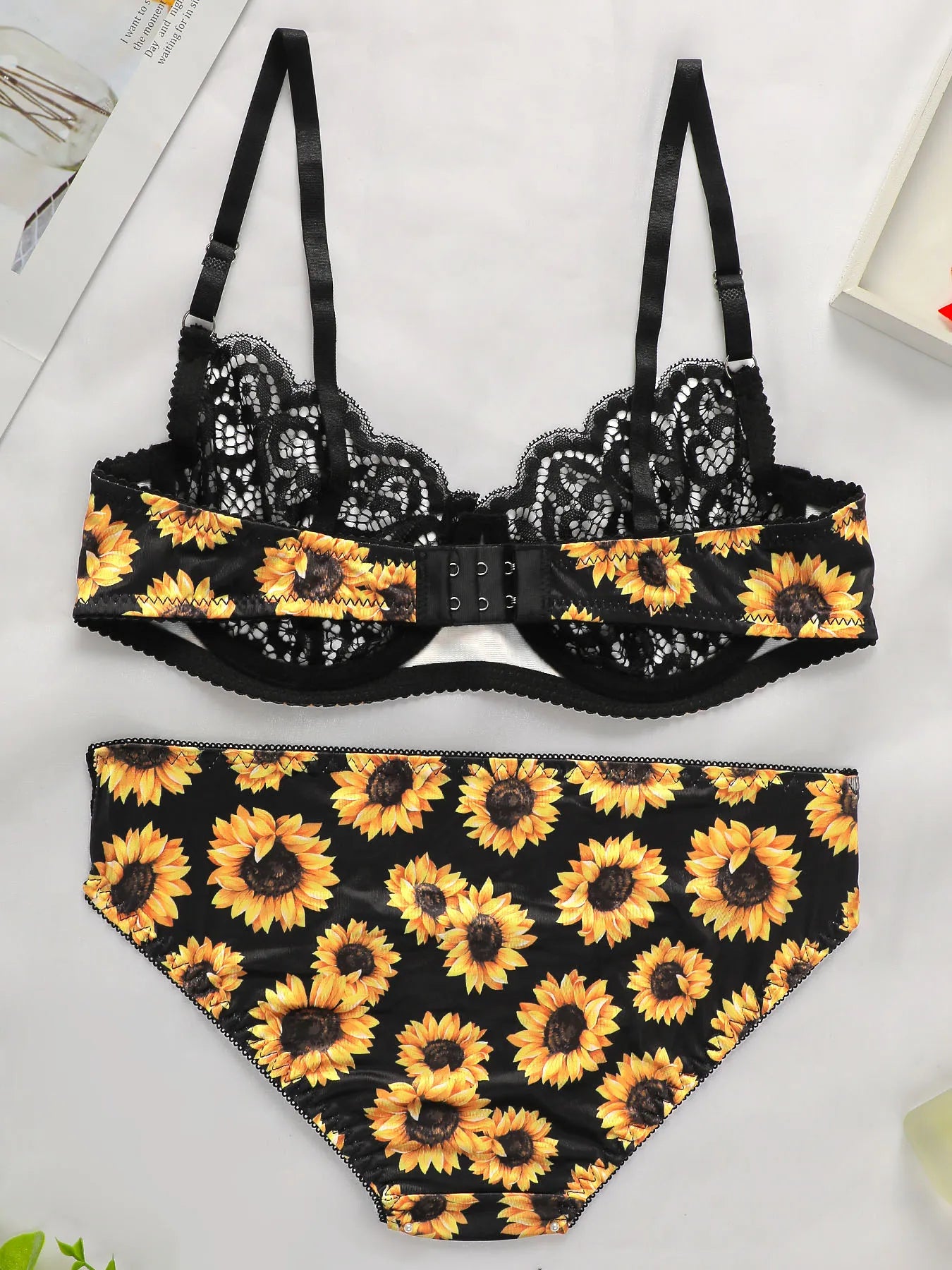 No Padding Floral Lingerie Set