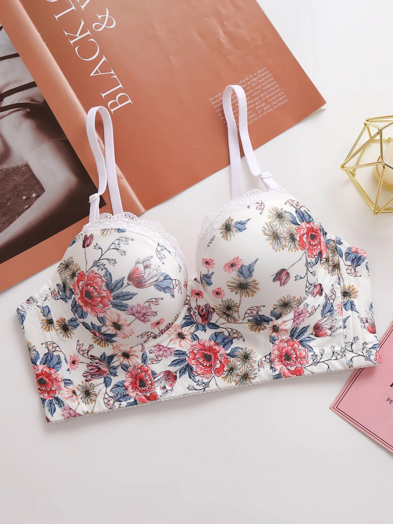 Floral Printed Underwire Bra