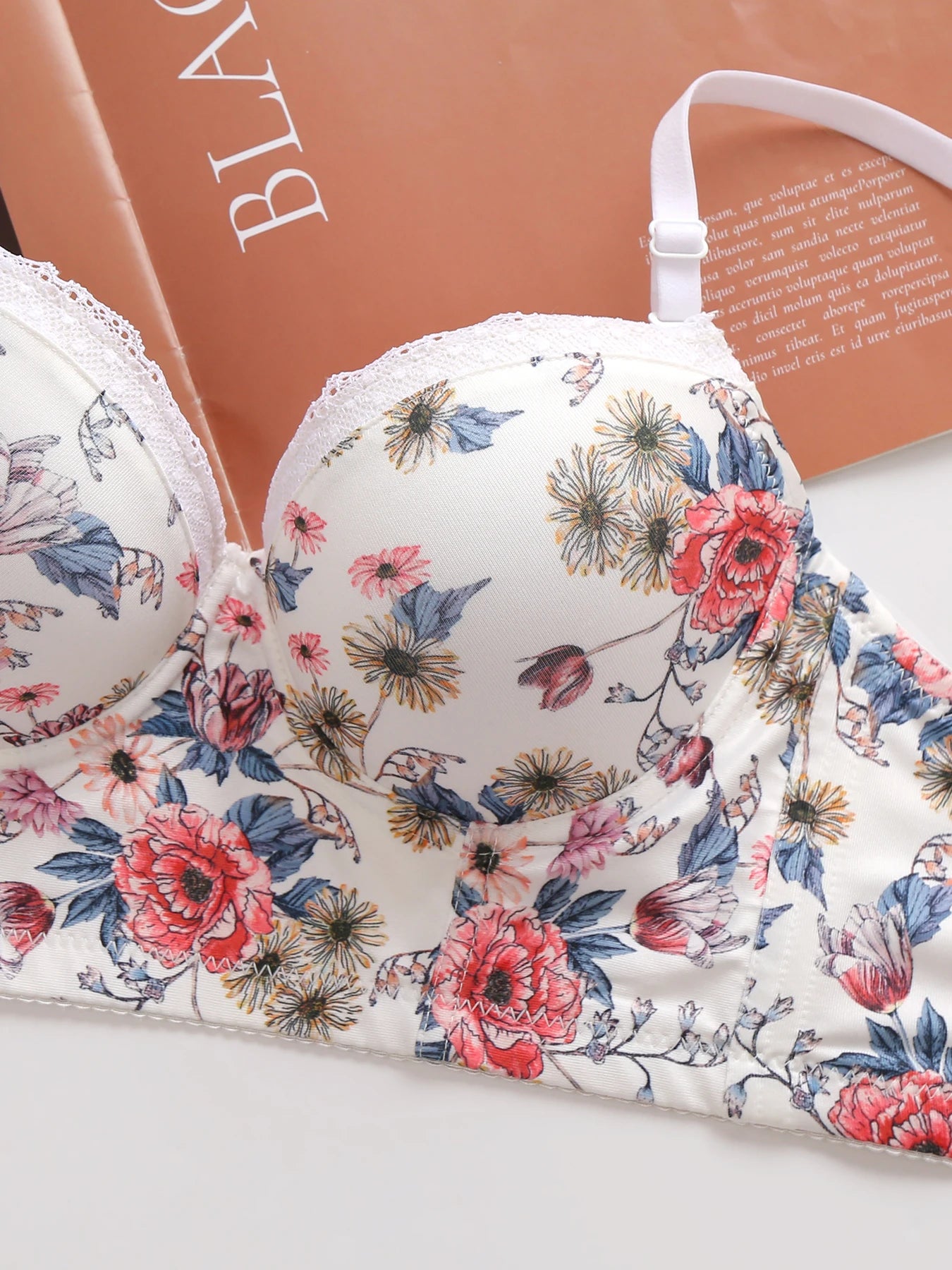 Floral Printed Underwire Bra