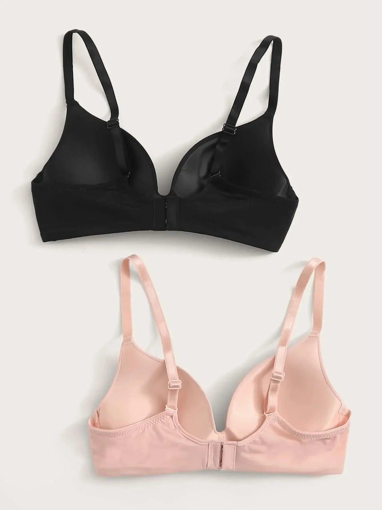 2Pcs Solid Wireless Bra