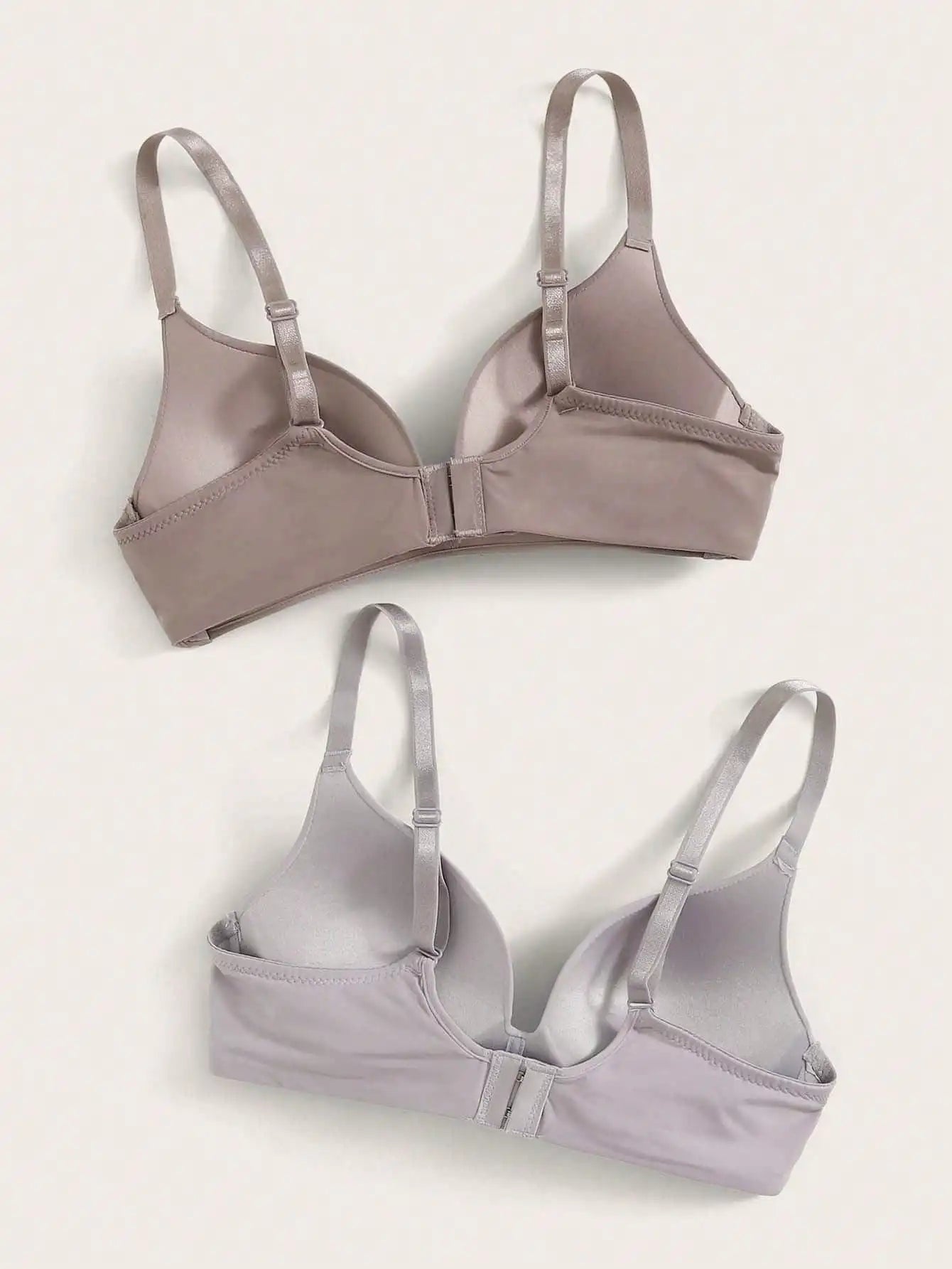 2Pcs Solid Wireless Bra