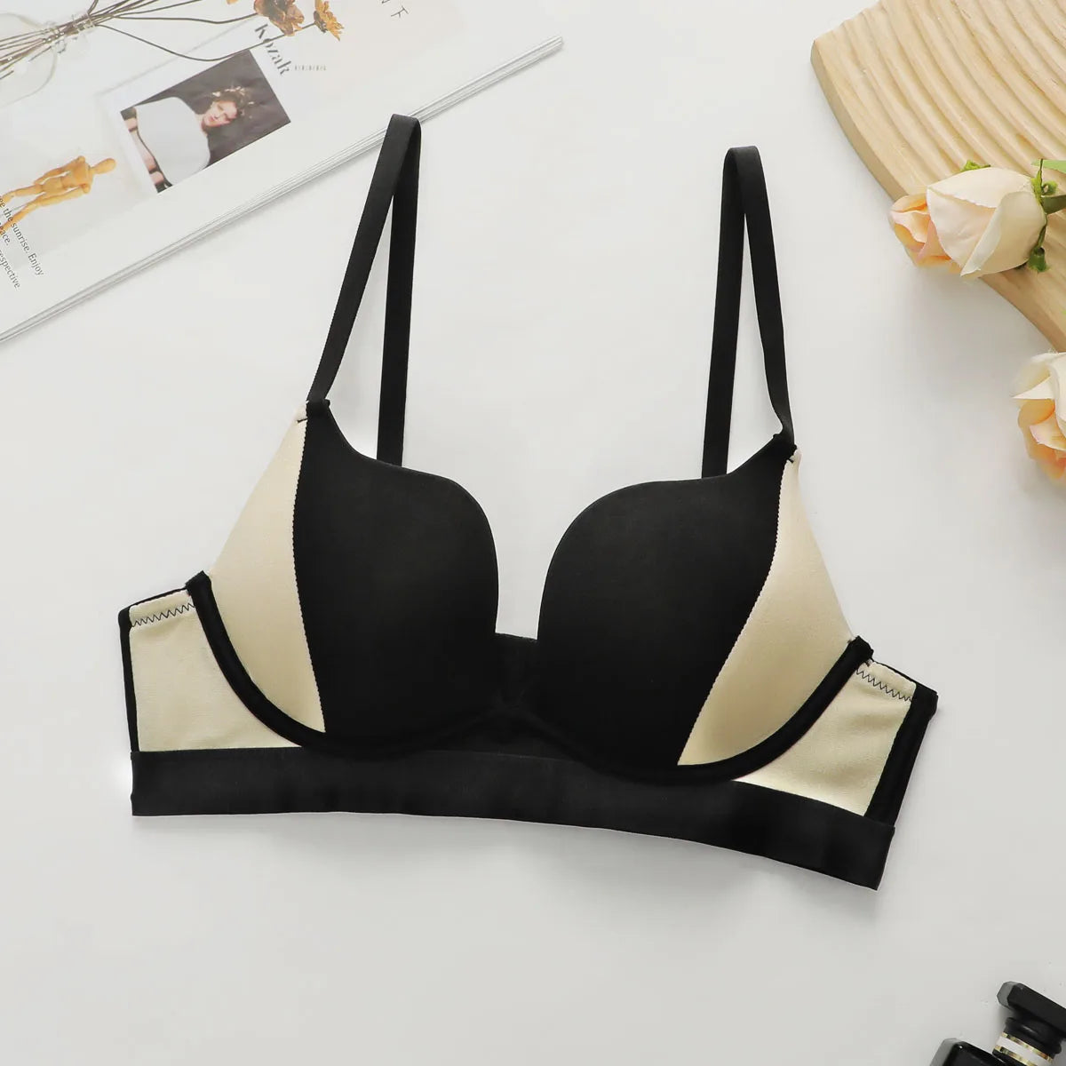 Deep V-neck Underwire Bra