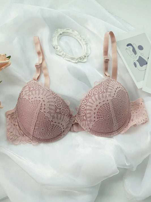 Pink Lace Underwire Bra