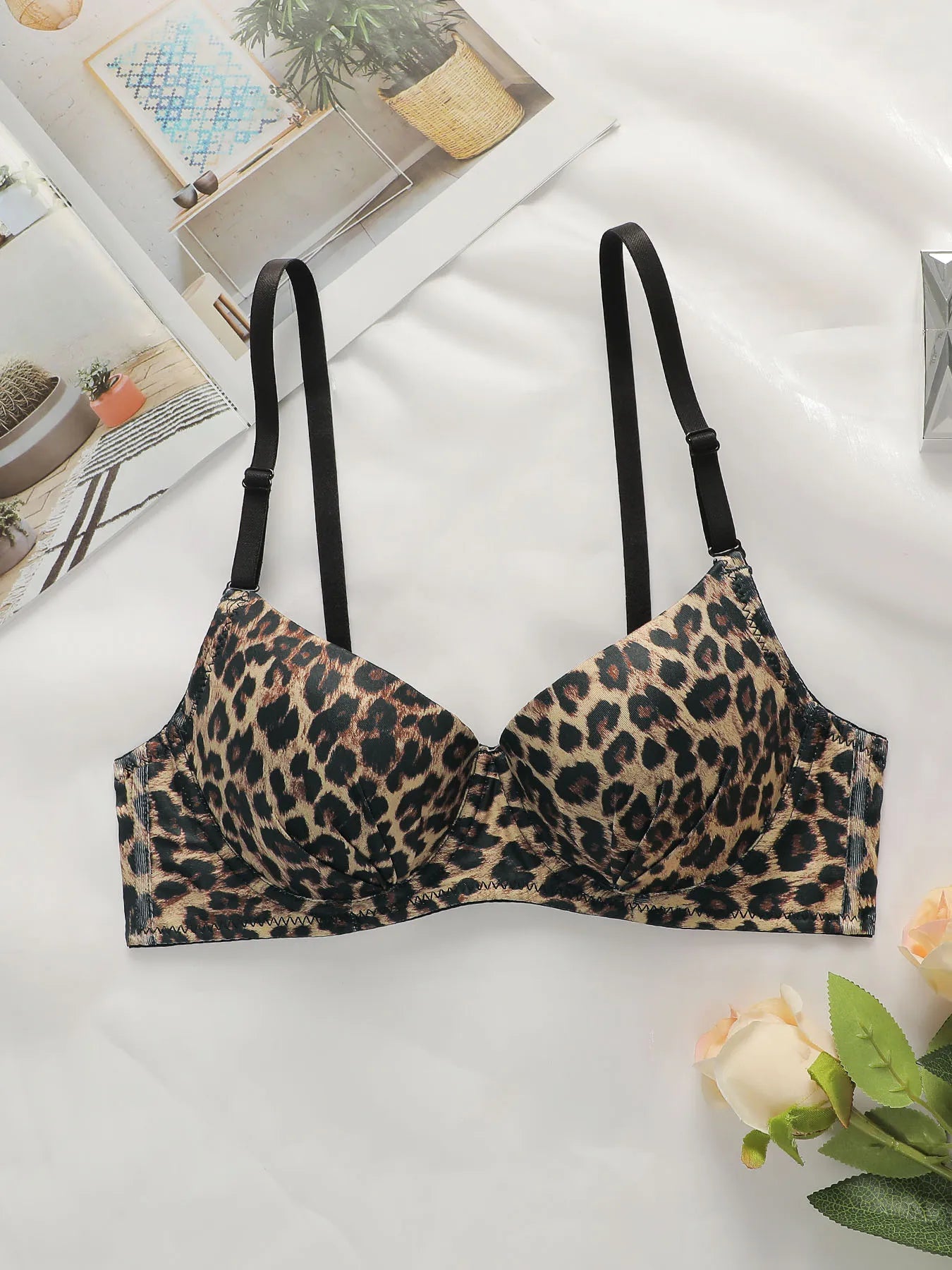 Leopard Print Underwire Bra